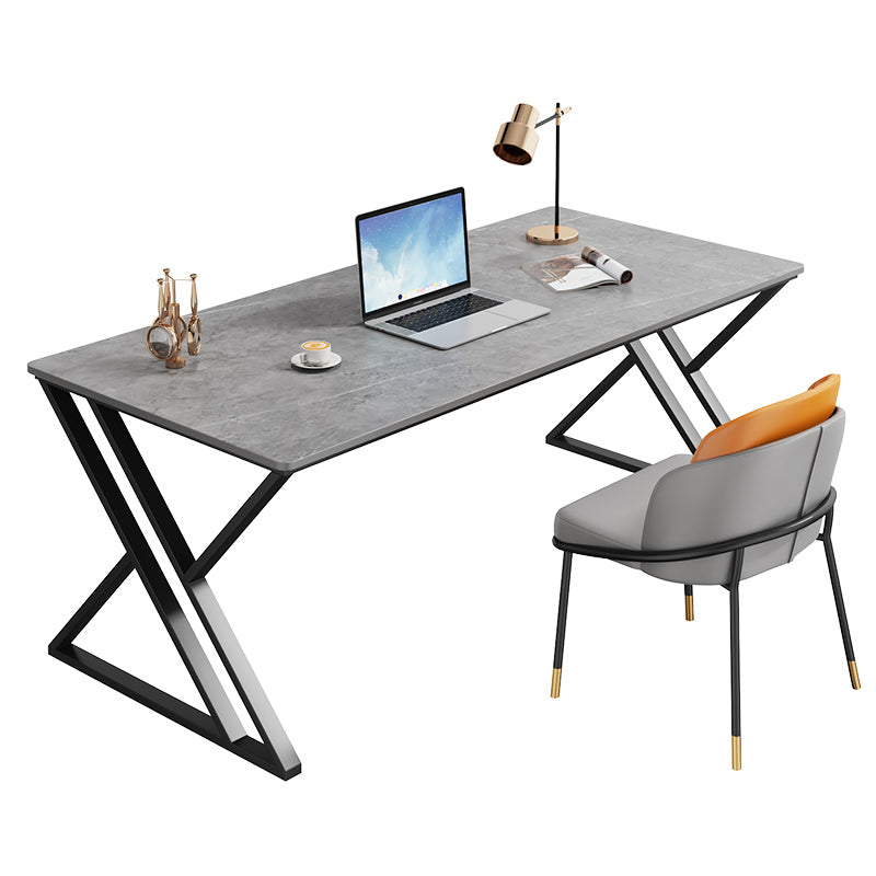Modern Stone Top Dinette Set 1/2 Pieces Rectangle Dining Table Set in Grey Clearhalo 'Dining Room Sets' 'Dining Tables & Seating' 'dining_room_set' 'furn' 'furn_dining_room_set' 'Furniture' 'Kitchen & Dining Furniture' 5371756