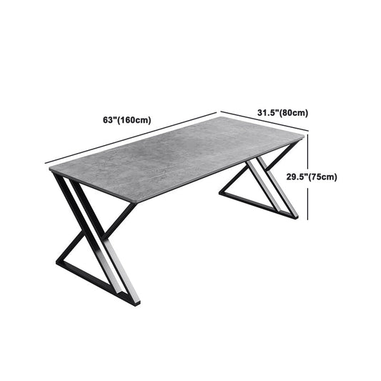 Set di dinette top di pietra moderna 1/2 pezzi tavolo da pranzo rettangolo fissata in grigio