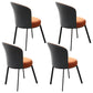 Contemporary Sintered Stone Rectangle Table Set 1/3/4/5/7 Pieces Dining Set 4 Orange Chairs Clearhalo 'Dining Room Sets' 'Dining Tables & Seating' 'dining_room_set' 'furn' 'furn_dining_room_set' 'Furniture' 'Kitchen & Dining Furniture' 5371777