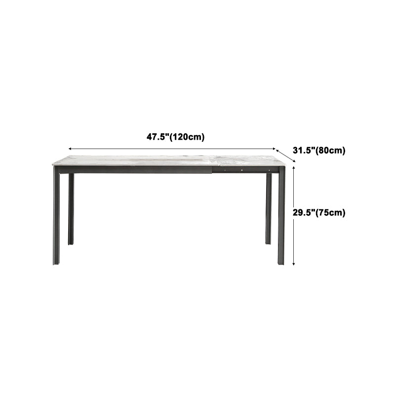 Contemporary Sintered Stone Rectangle Table Set 1/3/4/5/7 Pieces Dining Set Clearhalo 'Dining Room Sets' 'Dining Tables & Seating' 'dining_room_set' 'furn' 'furn_dining_room_set' 'Furniture' 'Kitchen & Dining Furniture' 5371785