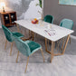 Contemporary Rectangle Dinette Set 1/2/4/5/7 Pieces White Marble Dining Table Set 5 Pieces: Table, 4 Chairs Clearhalo 'Dining Room Sets' 'Dining Tables & Seating' 'dining_room_set' 'furn' 'furn_dining_room_set' 'Furniture' 'Kitchen & Dining Furniture' 5371786