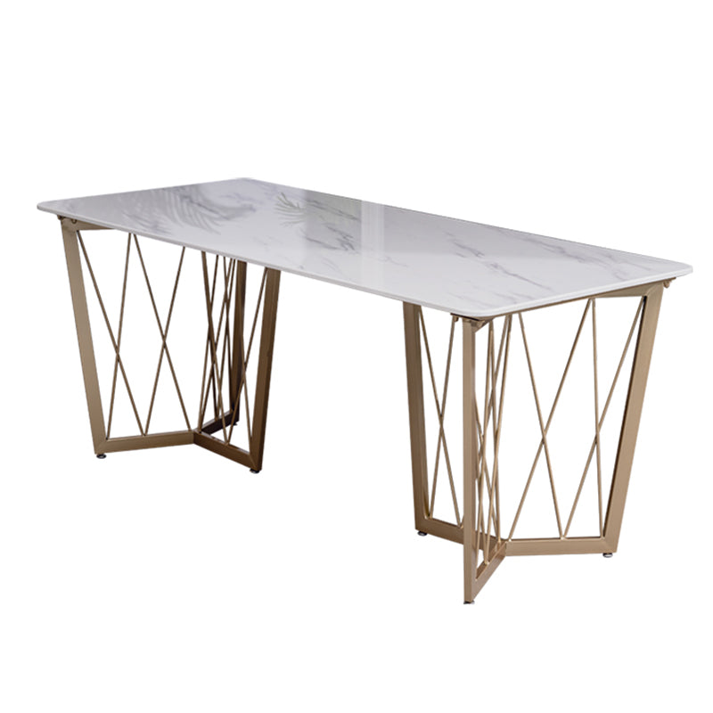 Contemporary Rectangle Dinette Set 1/2/4/5/7 Pieces White Marble Dining Table Set Clearhalo 'Dining Room Sets' 'Dining Tables & Seating' 'dining_room_set' 'furn' 'furn_dining_room_set' 'Furniture' 'Kitchen & Dining Furniture' 5371787