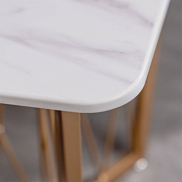 Contemporary Rectangle Dinette Set 1/2/4/5/7 Pieces White Marble Dining Table Set Clearhalo 'Dining Room Sets' 'Dining Tables & Seating' 'dining_room_set' 'furn' 'furn_dining_room_set' 'Furniture' 'Kitchen & Dining Furniture' 5371794