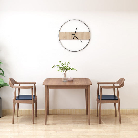 Solid Wood Dining Table Brown Square Dining Table with 4 Legs 23.6"L x 23.6"W x 29.5"H Without Chairs