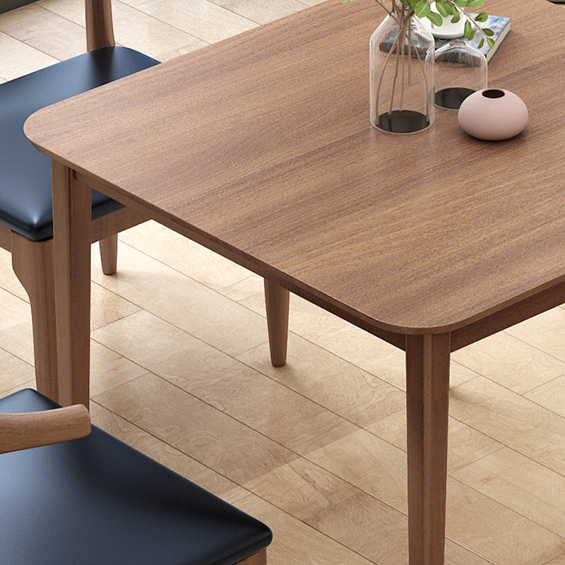 Solid Wood Dining Table Brown Square Dining Table with 4 Legs Clearhalo 'Dining Tables & Seating' 'Dining Tables' 'dining_table' 'furn' 'furn_dining_table' 'Furniture' 'Kitchen & Dining Furniture' 5371823
