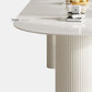 Stone Top Dining Table Traditional Luxury Dining Table with 3 Legs in White