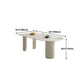 Stone Top Dining Table Traditional Luxury Dining Table with 3 Legs in White