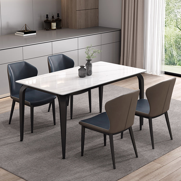 Mesa de piedra sinterizada industrial para mesa de comedor rectangular de restaurantes con 4 patas