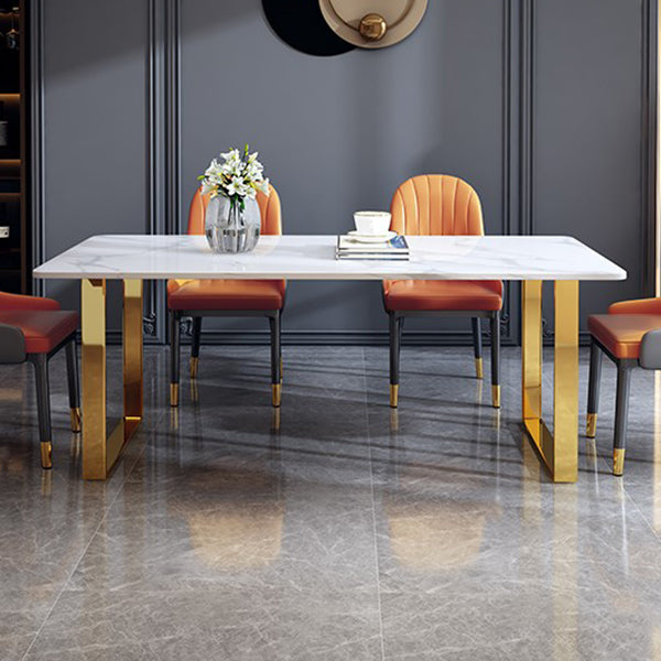 Mueble tradicional de la base de trineo de lujo Mesa de comedor de mármol para el comedor