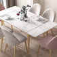 Rectangle Golden Base Dining Table Glam Stone 4 Legs Dining Table Clearhalo 'Dining Tables & Seating' 'Dining Tables' 'dining_table' 'furn' 'furn_dining_table' 'Furniture' 'Kitchen & Dining Furniture' 5371902