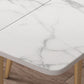 Rectangle Golden Base Dining Table Glam Stone 4 Legs Dining Table Clearhalo 'Dining Tables & Seating' 'Dining Tables' 'dining_table' 'furn' 'furn_dining_table' 'Furniture' 'Kitchen & Dining Furniture' 5371904