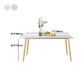 Rectangle Golden Base Dining Table Glam Stone 4 Legs Dining Table Clearhalo 'Dining Tables & Seating' 'Dining Tables' 'dining_table' 'furn' 'furn_dining_table' 'Furniture' 'Kitchen & Dining Furniture' 5371913