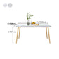 Rectangle Golden Base Dining Table Glam Stone 4 Legs Dining Table Clearhalo 'Dining Tables & Seating' 'Dining Tables' 'dining_table' 'furn' 'furn_dining_table' 'Furniture' 'Kitchen & Dining Furniture' 5371914