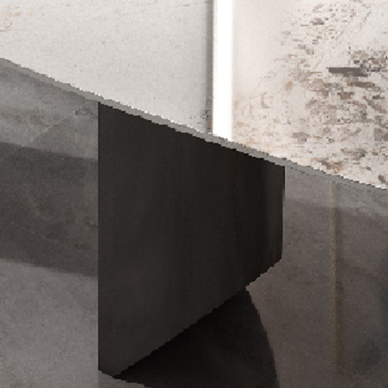 Industrial Double Pedestal Dining Table Rectangle Stone Top Dining Room Table Clearhalo 'Dining Tables & Seating' 'Dining Tables' 'dining_table' 'furn' 'furn_dining_table' 'Furniture' 'Kitchen & Dining Furniture' 5371937