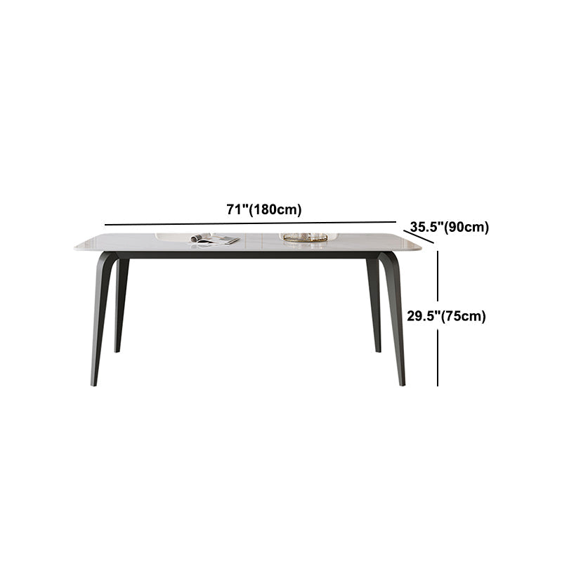Industrial Double Pedestal Dining Table Rectangle Stone Top Dining Room Table Clearhalo 'Dining Tables & Seating' 'Dining Tables' 'dining_table' 'furn' 'furn_dining_table' 'Furniture' 'Kitchen & Dining Furniture' 5371943