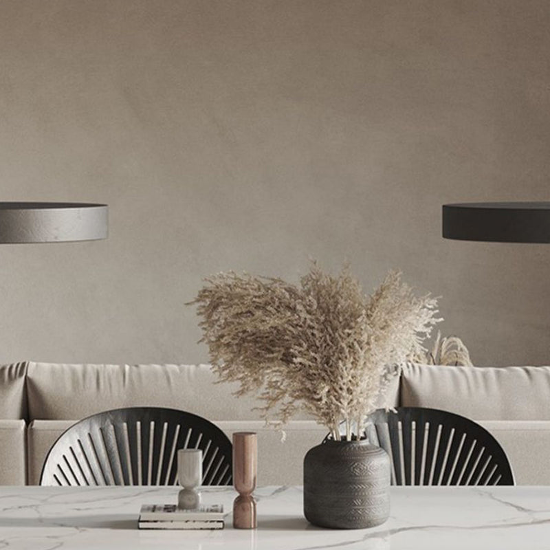 Mesa de comedor ovalada moderna, mesa de pedestal doble de acero negro con tapa de piedra sinterizada