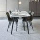 Table à manger rectangulaire en pierre mate Meubles de 4 jambes avec base en acier