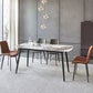Table à manger rectangulaire en pierre mate Meubles de 4 jambes avec base en acier