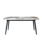 Table à manger rectangulaire en pierre mate Meubles de 4 jambes avec base en acier