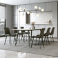 Table à manger rectangulaire en pierre mate Meubles de 4 jambes avec base en acier