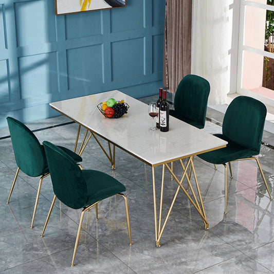 Traditionele luxe eettafel wit in marmer rechthoek eettafel voor keuken