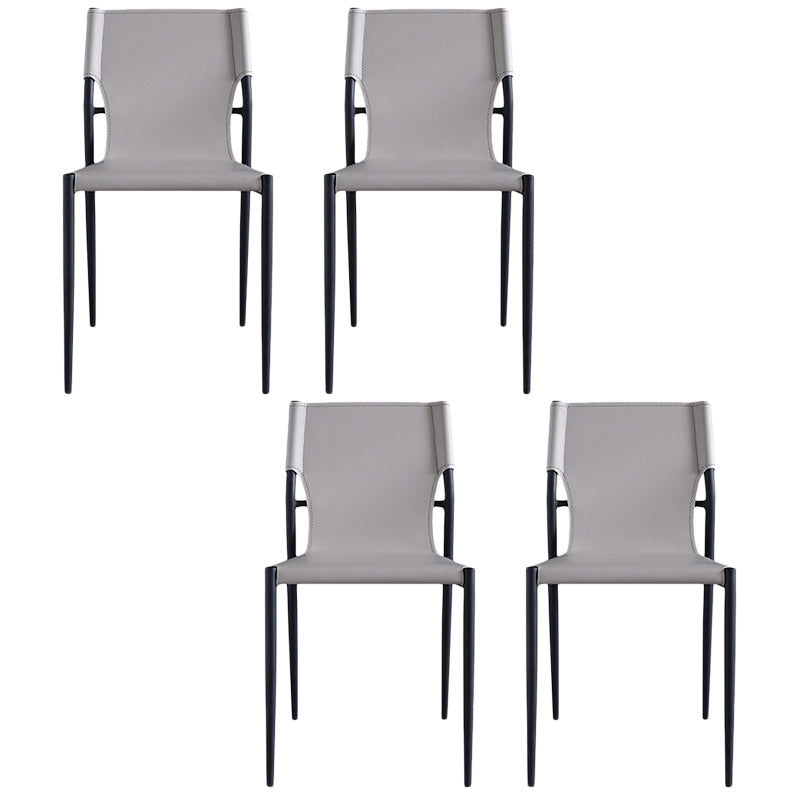 Modern Style Metal Chairs Armless Chair for Kitchen with Metal Legs
