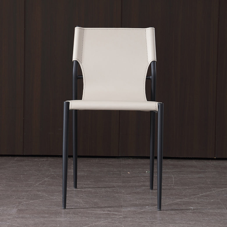 Modern Style Metal Chairs Armless Chair for Kitchen with Metal Legs