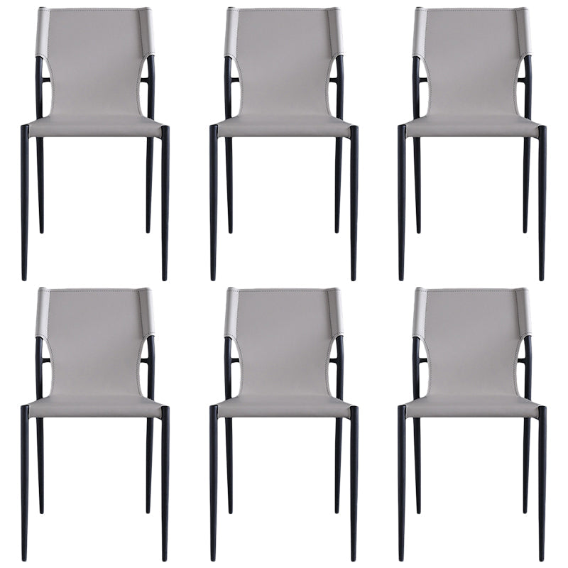 Modern Style Metal Chairs Armless Chair for Kitchen with Metal Legs