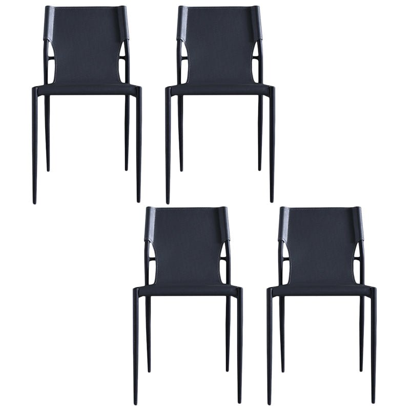 Modern Style Metal Chairs Armless Chair for Kitchen with Metal Legs