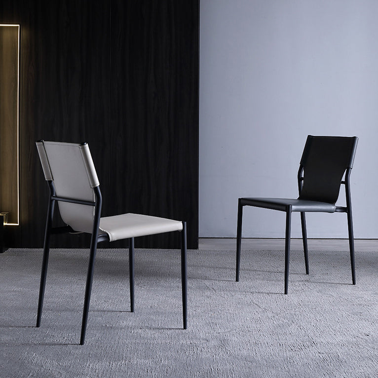 Modern Style Metal Chairs Armless Chair for Kitchen with Metal Legs