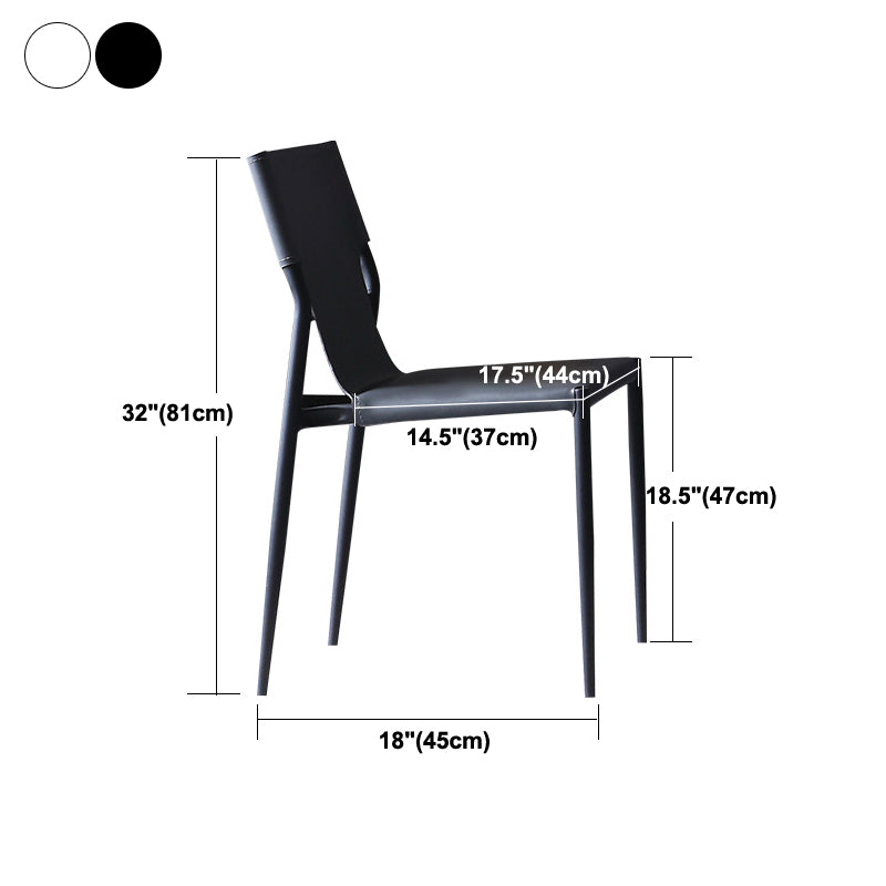 Modern Style Metal Chairs Armless Chair for Kitchen with Metal Legs
