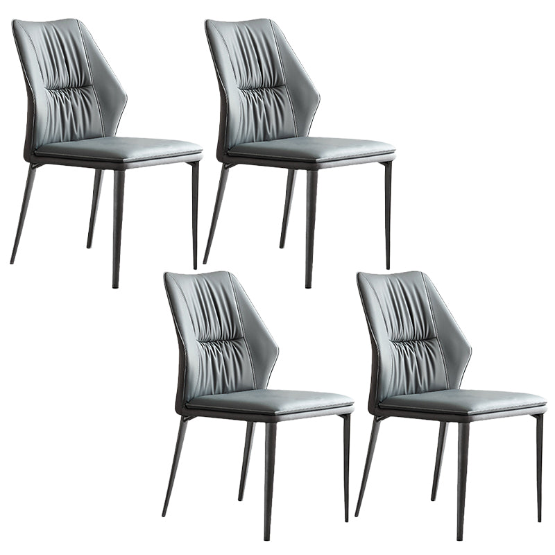 Contemporary Style Chair Armless Chairs for Kitchen with Metal Legs