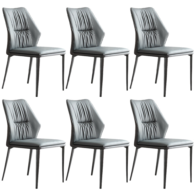 Contemporary Style Chair Armless Chairs for Kitchen with Metal Legs