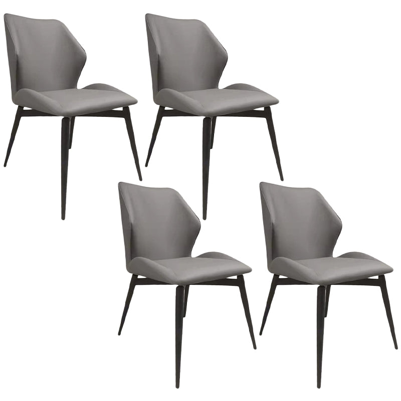 Contemporary Style Chair Armless Chair for Kitchen with Metal Legs