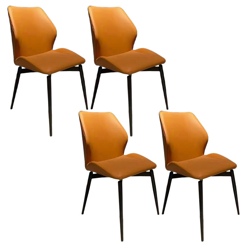 Contemporary Style Chair Armless Chair for Kitchen with Metal Legs