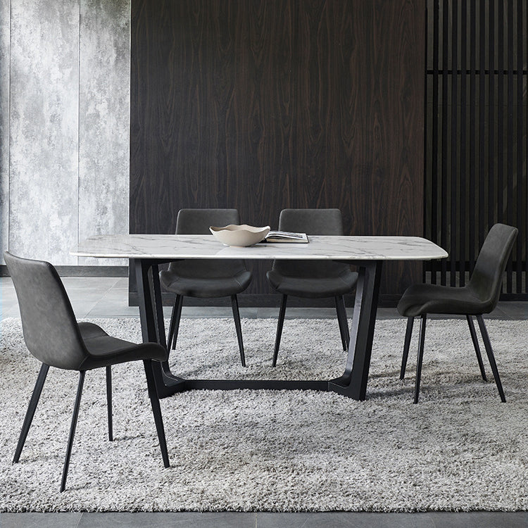 Chaise contemporaine chaise sans arme pour cuisine avec des jambes en métal