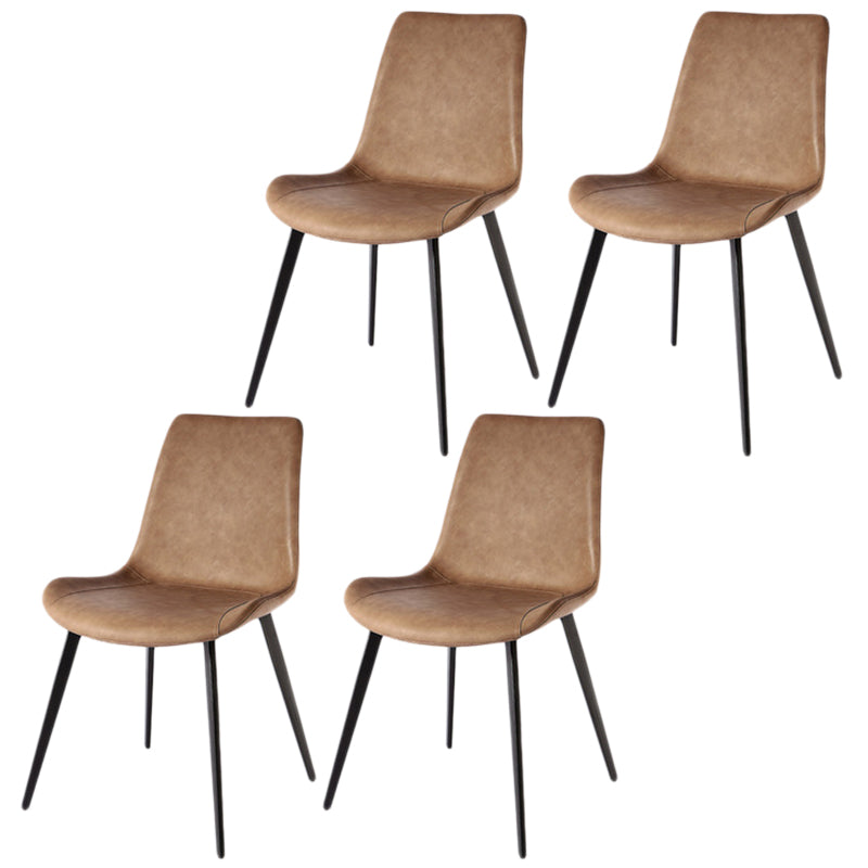 Chaise contemporaine chaise sans arme pour cuisine avec des jambes en métal