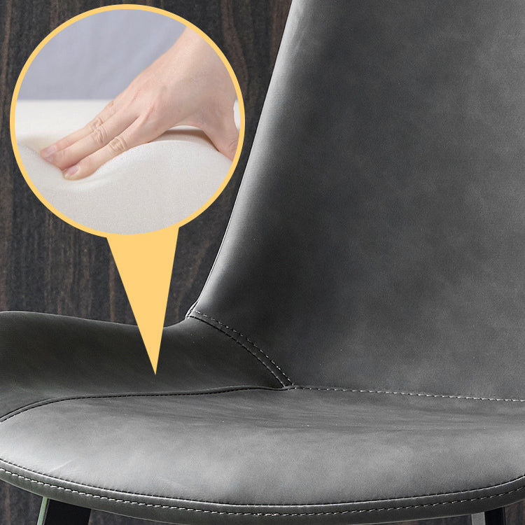 Chaise contemporaine chaise sans arme pour cuisine avec des jambes en métal