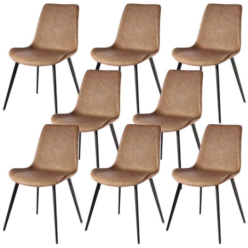 Chaise contemporaine chaise sans arme pour cuisine avec des jambes en métal