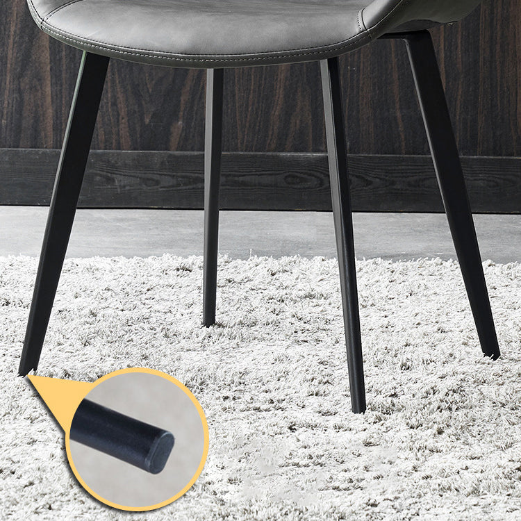 Chaise contemporaine chaise sans arme pour cuisine avec des jambes en métal