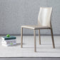 Designer Style Home Solid Back Dining Chair Matte Finish Leather Side Chair
