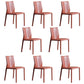 Designer Style Home Solid Back Dining Chair Matte Finish Leather Side Chair