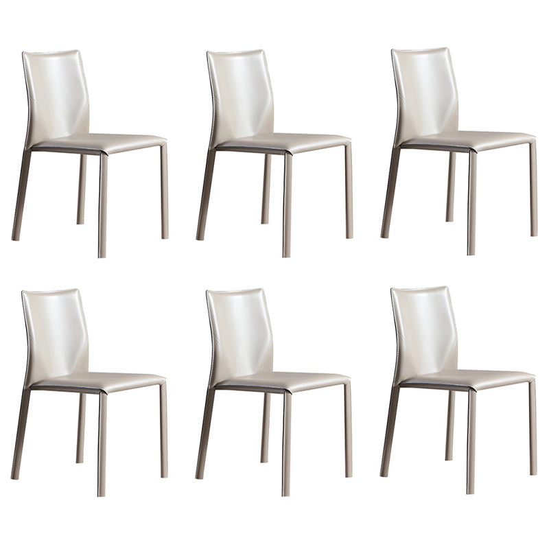 Designer Style Home Solid Back Dining Chair Matte Finish Leather Side Chair