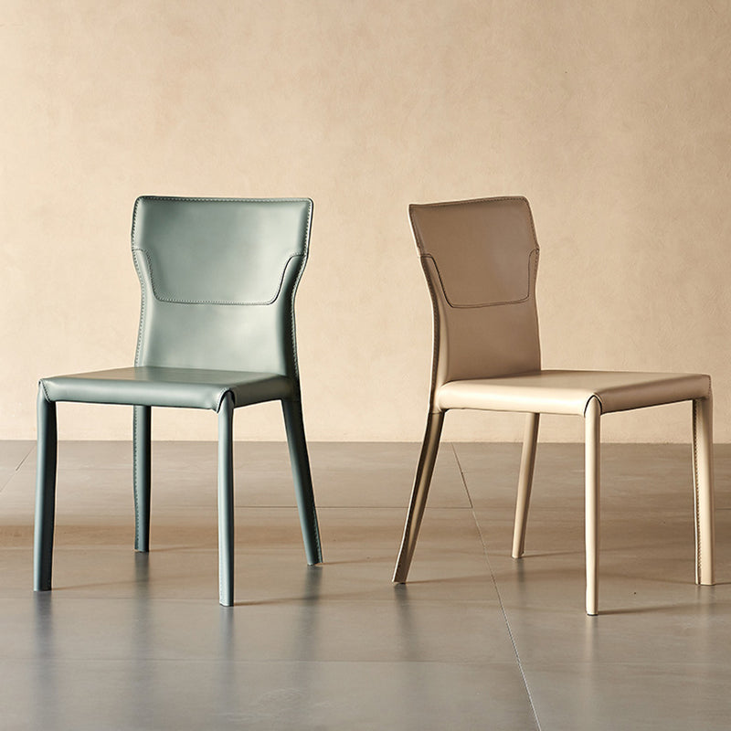 Sillas de estilo contemporáneo silla sin brazo para cocina con patas de metal