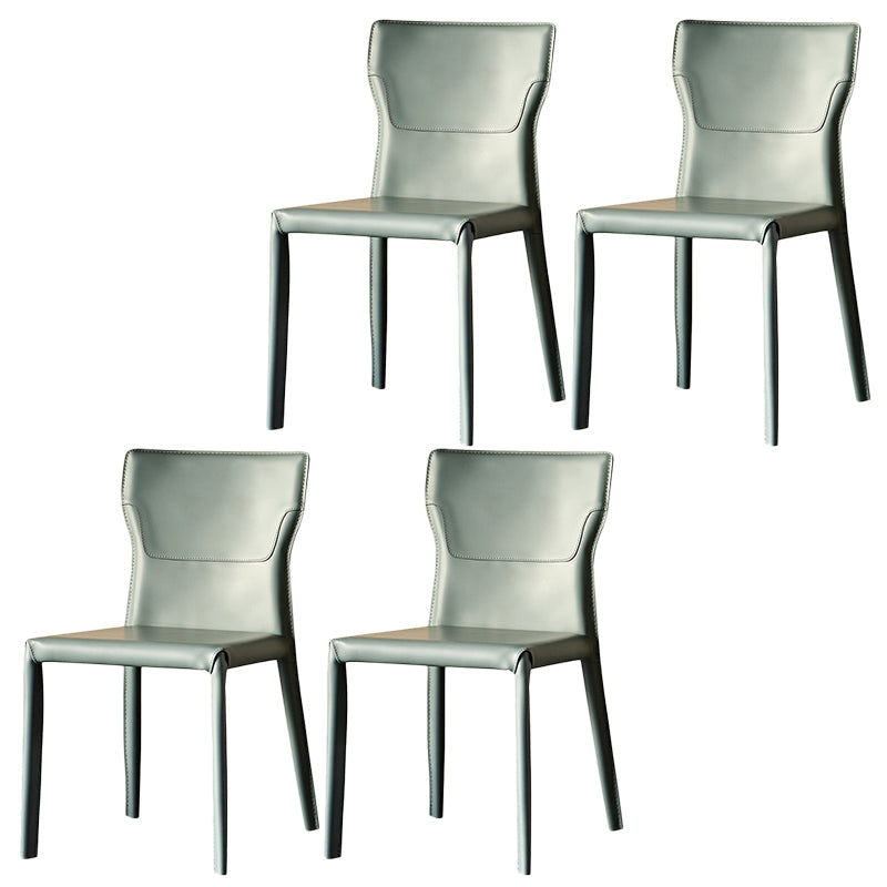 Sillas de estilo contemporáneo silla sin brazo para cocina con patas de metal