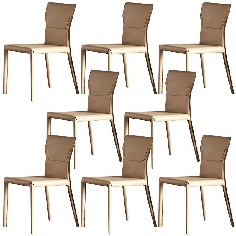 Sillas de estilo contemporáneo silla sin brazo para cocina con patas de metal