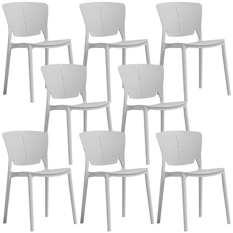 Sillas de estilo contemporáneo silla sin brazo para cocina con patas de plástico