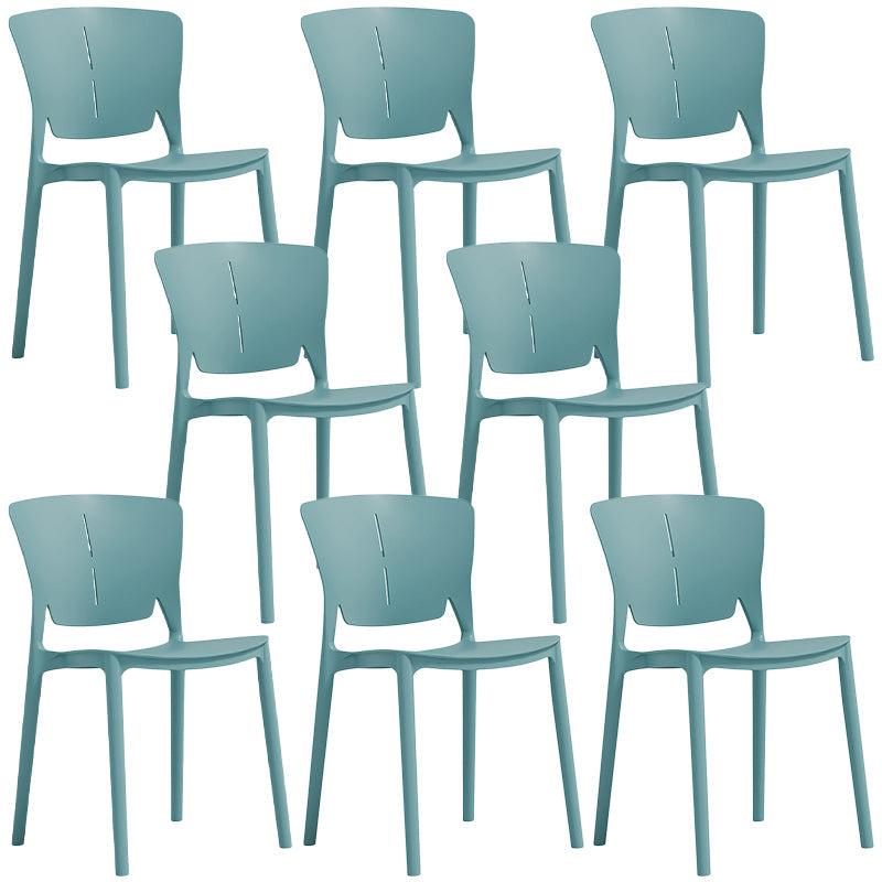 Sillas de estilo contemporáneo silla sin brazo para cocina con patas de plástico