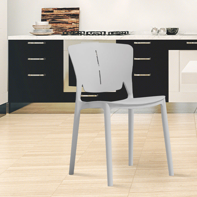 Sillas de estilo contemporáneo silla sin brazo para cocina con patas de plástico