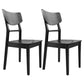 Contemporary Style Chair Armless Chairs for Kitchen with Wood Legs Black 2 Piece Set Clearhalo 'Dining Chairs' 'Dining Tables & Seating' 'dining_chair' 'furn' 'furn_dining_chair' 'Furniture' 'Kitchen & Dining Furniture' 5372425